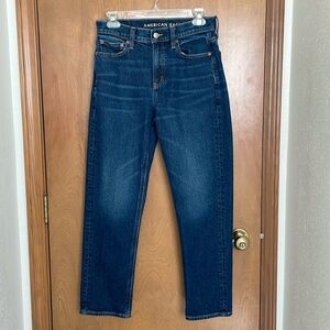 American Eagle Womens Super High Rise Ankle Straight Jeans, size 2 regular EUC